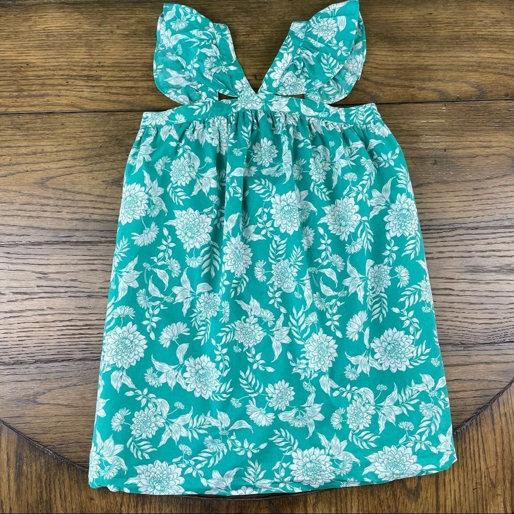 EUC Janie and Jack Green Floral Dress